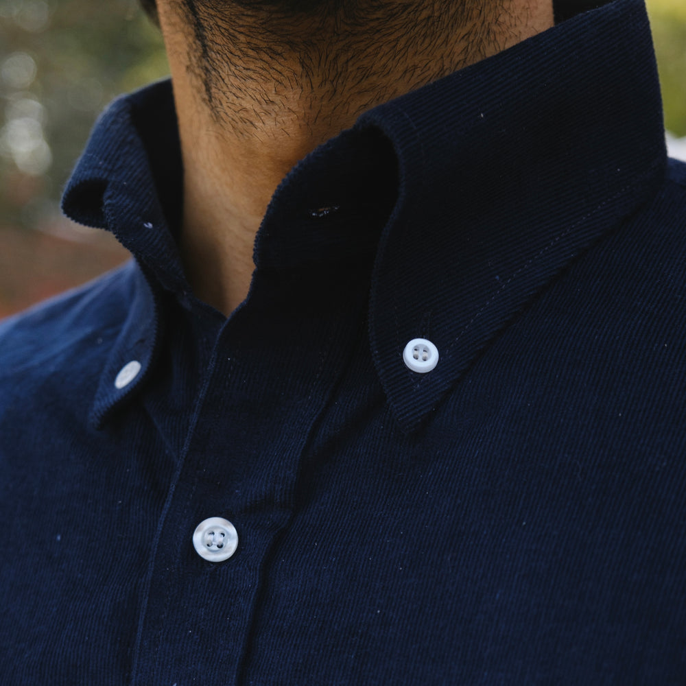 NAVY BLUE PINWALE CORDUROY SHIRT