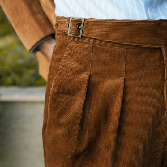 CARAMEL CORDUROY GURKHA PANTS