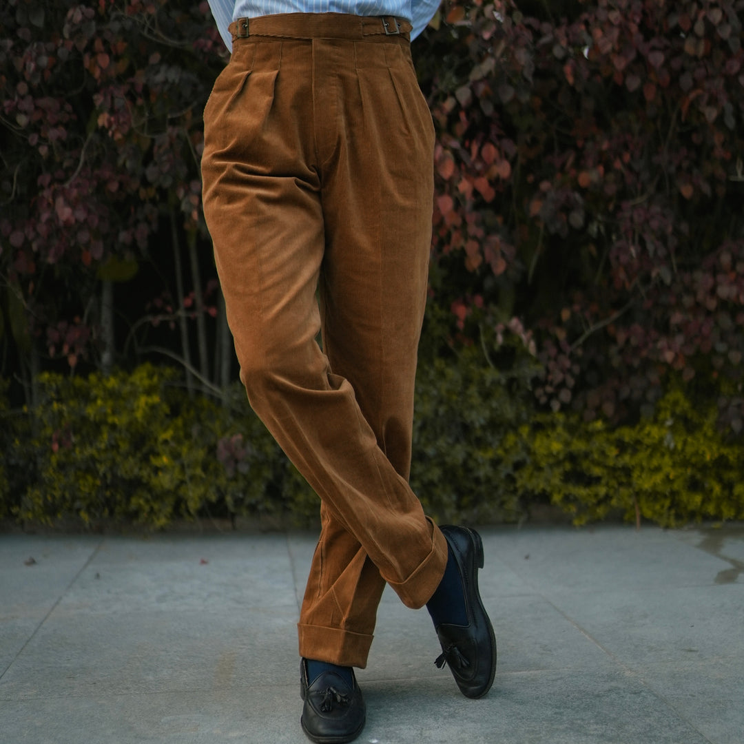 CARAMEL CORDUROY GURKHA PANTS