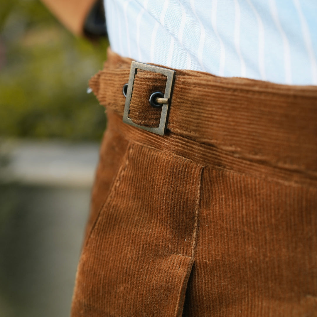 CARAMEL CORDUROY GURKHA PANTS